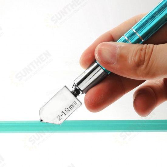 Portable Glass Cutter Anti Slip Handle Diamond Minerals Tipped Glass Cutter for 2-19mm Glass