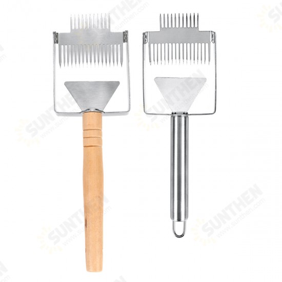 Stainless Steel Bee Hive Uncapping Honey Forks Scraper Handle Beekeeping Tools