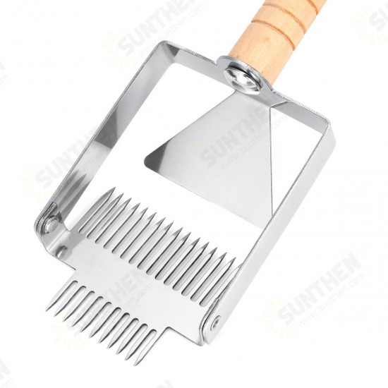 Stainless Steel Bee Hive Uncapping Honey Forks Scraper Handle Beekeeping Tools