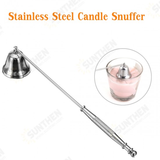 Stainless Steel Candle Snuffer Silver Long Extinguisher for Tea Light Candle Tool