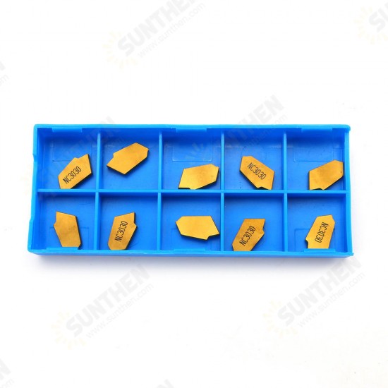 10pcs 3mm GTN3 CNC Parting Off Tips Inserts NC3030 Carbide Part Off Cutting Turning Tool