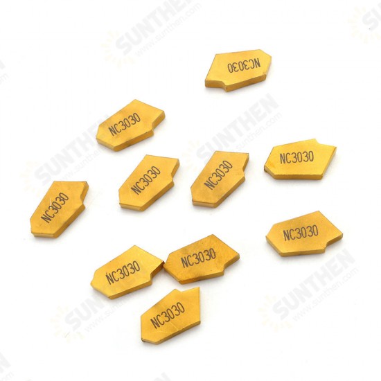 10pcs 3mm GTN3 CNC Parting Off Tips Inserts NC3030 Carbide Part Off Cutting Turning Tool