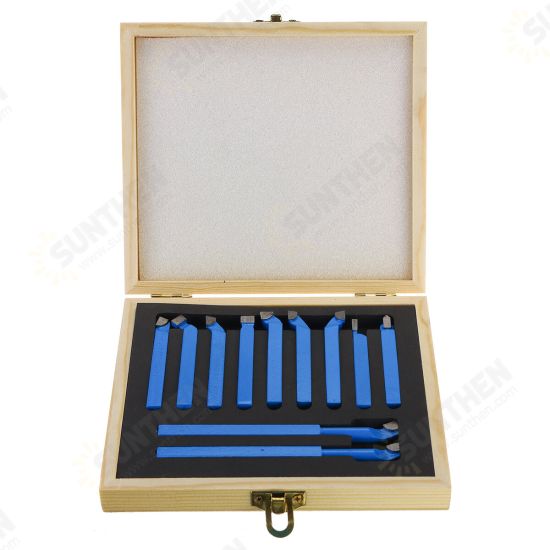 11pcs 8/10/12mm Lathe Cutting Tool Set Carbide Tip External Turning Boring Bit