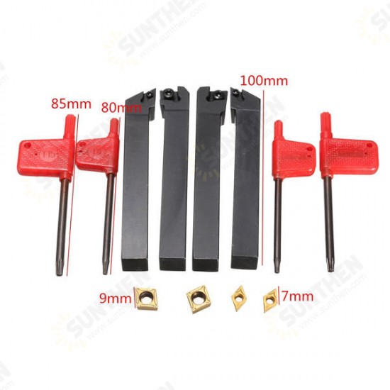 4pcs 12x100mm Lathe Turning Tool Holder Boring Bar For CCMT09T3 And DCMT0702 Inserts