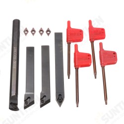 4pcs S10K-SDUCR07/SDJCR/SDJCL/SDNCN1010H07 Turning Tool Holder Set with 4pcs DCMT0702 Inserts 4pcs S10K-SDUCR07/SDJCR/SDJCL/SDNCN1010H07 Turning Tool Holder Set with 4pcs DCMT0702 Inserts