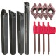 4pcs S10K-SDUCR07/SDJCR/SDJCL/SDNCN1010H07 Turning Tool Holder Set with 4pcs DCMT0702 Inserts