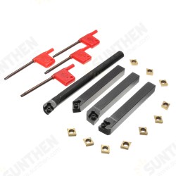 4pcs SCLCR/L SCMCN 12mm Lathe Boring Bar Turning Tool Holder With 10pcs CCMT09T304 Carbide Inserts