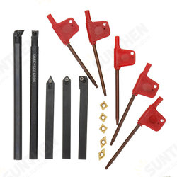 5pcs 8mm Shank Indexable Lathe Turning Tool Holder with CCMT060204 DCMT070204 Carbide Inserts for CNC Machine