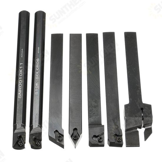 7 Set Shank Lathe Turning Tool Holder Boring Bar+DCMT CCMT Carbide Insert