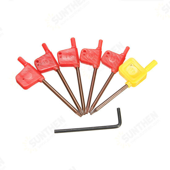 7pcs 10mm Lathe Turning Boring Bar Tool Holder with T8 Wrenches and Carbide Inserts