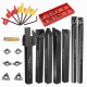 7pcs 10mm Shank Lathe Turning Tool Holder Boring Bar with 7pcs VP15TF Carbide Inserts