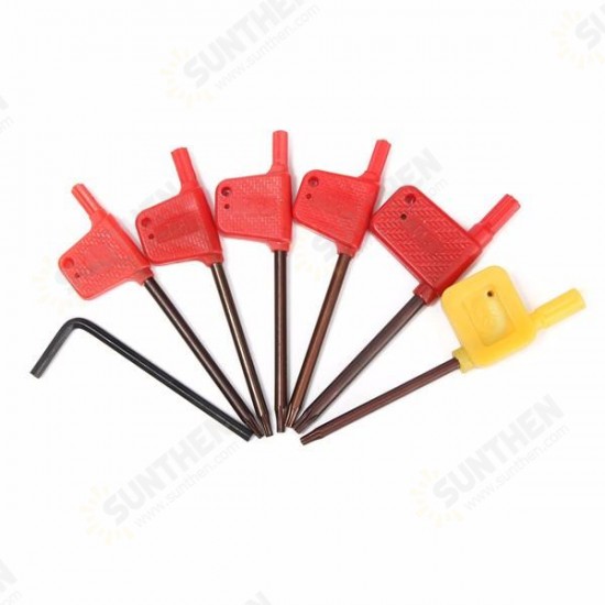 7pcs 12mm Shank Lathe Turning Tool Holder Boring Bar with 7pcs Carbide Insert and Wrench