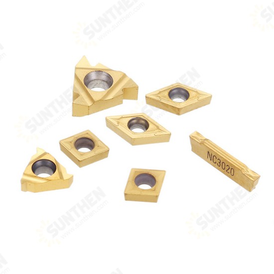 7pcs Carbide Inserts for 12mm Shank Lathe Boring Bar Turning Tool Holder CCMT060204 11IR 16ER Carbide Inserts