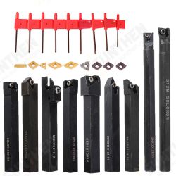 9pcs 12mm Shank Lathe Boring Bar Turning Tool Holder Set With Carbide Inserts 9pcs 12mm Shank Lathe Boring Bar Turning Tool Holder Set With Carbide Inserts