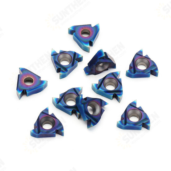 10pcs HRC45 Blue Nano 16ER AG60 Carbide Insert External Threading Insert