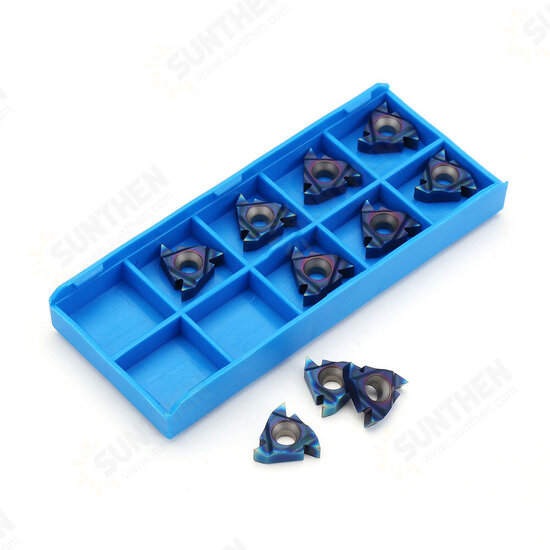 10pcs HRC45 Blue Nano 16ER AG60 Carbide Insert External Threading Insert