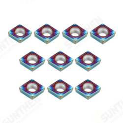 10pcs HRC45 Blue Nano CCMT060204-HM YBC251 Carbide Insert for SCLCR/L Turning Tool Holder