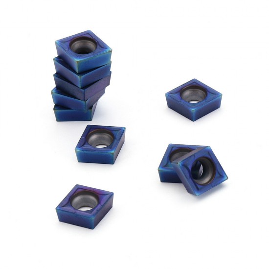 10pcs HRC45 Blue Nano CCMT09T304 VP15TF Carbide Insert for SCLCR/SCLCL Turning Tool Holder