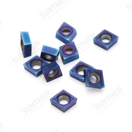 10pcs HRC45 Blue Nano CCMT09T304 VP15TF Carbide Insert for SCLCR/SCLCL Turning Tool Holder