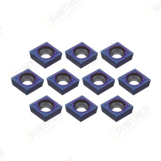 10pcs HRC45 Blue Nano CCMT09T304 VP15TF Carbide Insert for SCLCR/SCLCL Turning Tool Holder