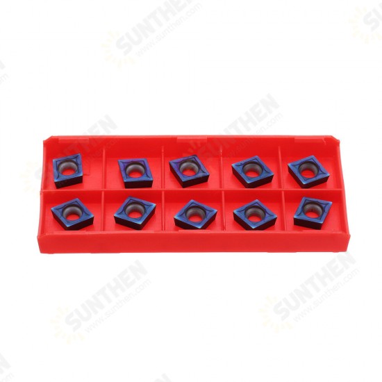 10pcs HRC45 Blue Nano CCMT09T304 VP15TF Carbide Insert for SCLCR/SCLCL Turning Tool Holder