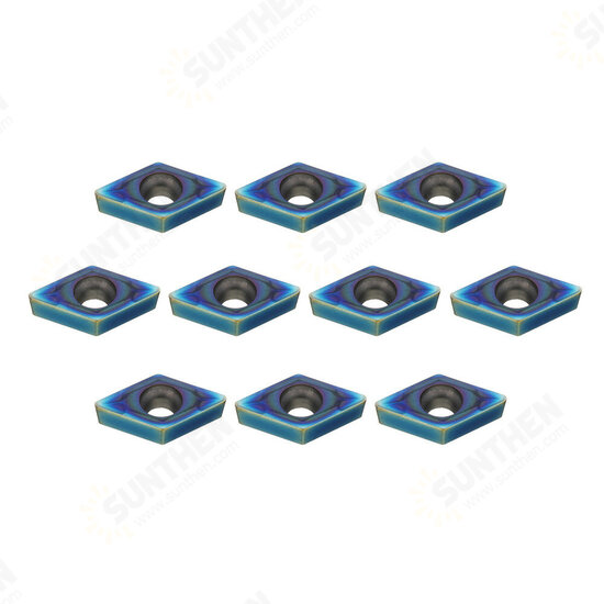 10pcs HRC45 Blue Nano DCMT11T308 Carbide Insert for SDJCR/SDJCL Lathe Turning Tool Holder