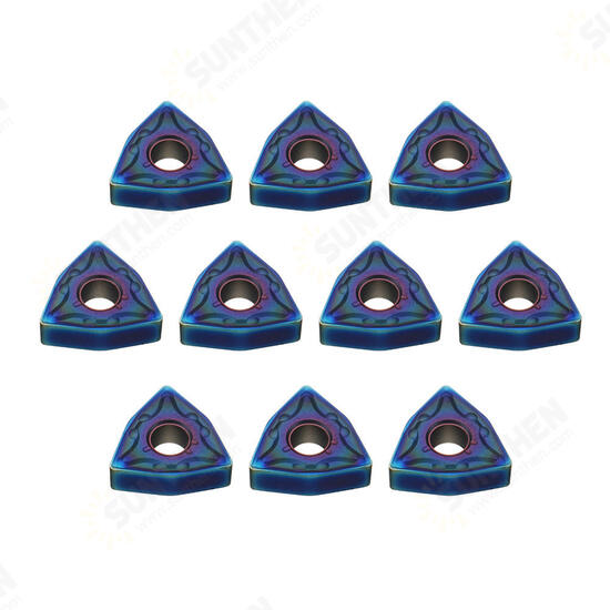 10pcs HRC45 Blue Nano WNMG080404 Carbide Insert for WWLNR/L MWLNR/L Turning Tool Holder