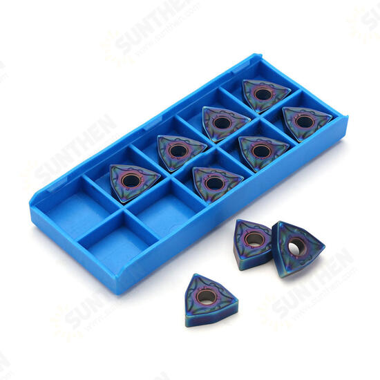 10pcs HRC45 Blue Nano WNMG080404 Carbide Insert for WWLNR/L MWLNR/L Turning Tool Holder