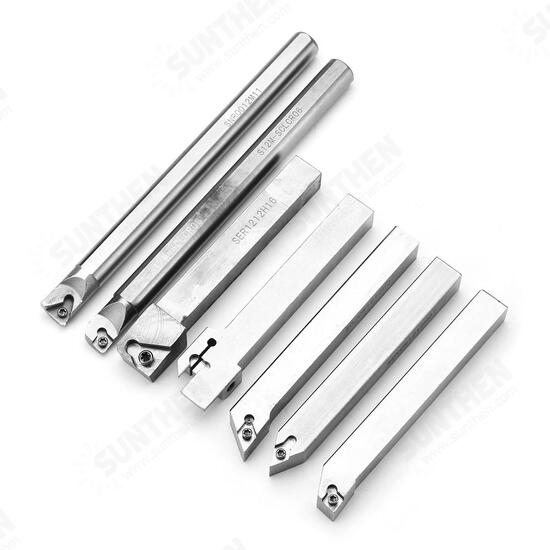 Upgrade 21pcs 12mm Turning Tool Holder Lathe Boring Bar+Carbide Insert+Wrench Set