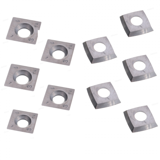10PCS Carbide Inserts Cutter Set Including 5PCS Square and 5PCS Square Round Blades For Insert Scraper Glue Scraper