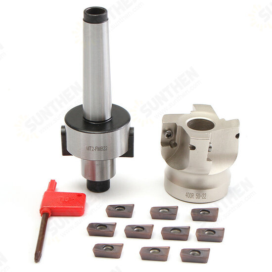 MT2 FMB22 400R 50mm Face End Mill Cutter with 10pcs APMT1604 Carbide Inserts Turning Tool