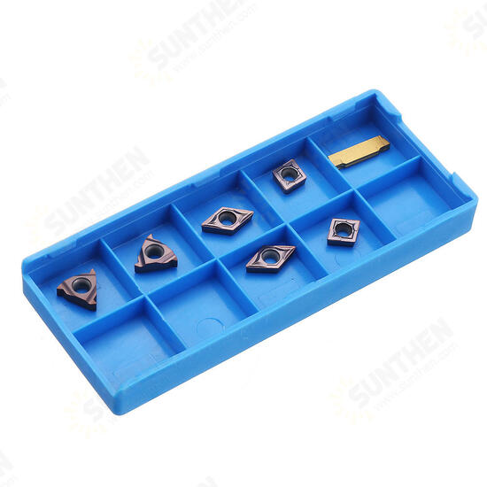 7pcs Carbide Insert Set for 10mm Shank Turning Tool Holder