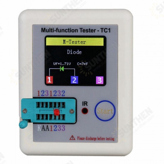 LCR-TC1 1.8inch Colorful Display Multifunctional TFT Backlight Transistor Tester for Diode Triode Capacitor Resistor Transistor LCR ESR NPN PNP MOSFET