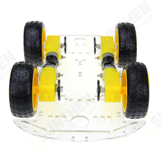 DIY 4WD Double-Deck Smart Robot Car Chassis Kits with Speed Encoder