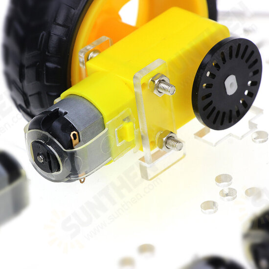 DIY 4WD Double-Deck Smart Robot Car Chassis Kits with Speed Encoder