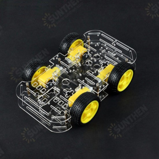 DIY 4WD Smart Robot Car Double-Deck Chassis Kit with Speed Encoder