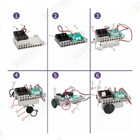 STEAM Intelligence Science Education DIY Production Building Blocks Assembled Toy Car Programmable Children's Early Education Set