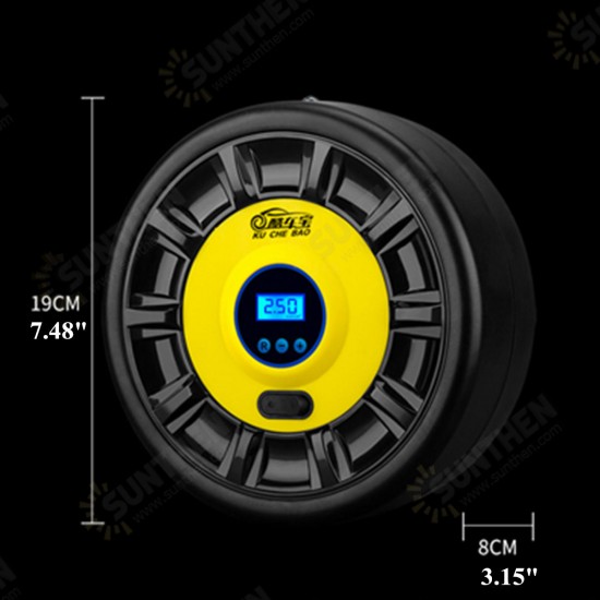 12V Portable Tire Air Pump Digital Display/Pointer Compressor Inflator W/ LED Lights