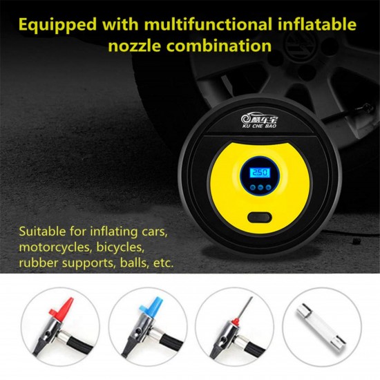 12V Portable Tire Air Pump Digital Display/Pointer Compressor Inflator W/ LED Lights