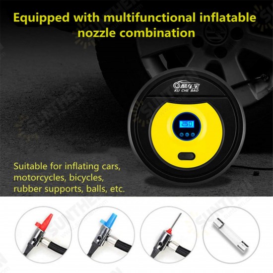 12V Portable Tire Air Pump Digital Display/Pointer Compressor Inflator W/ LED Lights