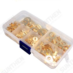 150/300/540 PCS M3/M4/M5/M6/M8/M10 Ring Lugs Eyes Copper Crimp Terminals Cable Lug Wire Connector Non-insulated Assortment Kit