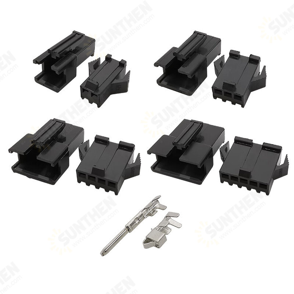 200Pcs 2.54mm Pitch JST SM Connector Kit 2/3/4/5Pin Male/Female Housing