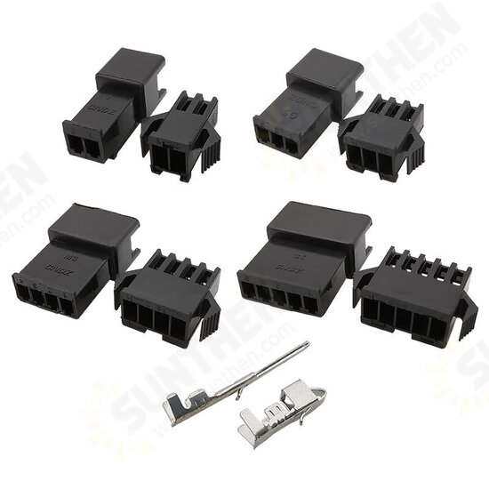 200Pcs 2.54mm Pitch JST SM Connector Kit 2/3/4/5Pin Male/Female Housing Pin Header Crimp Terminals Electrical Wire Connector Kit