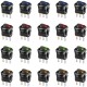 20PCS 3Pin 20A 12V Round Rocker Toggle Switch with LED Light Blue Yellow Red Green Light On-Off Control Switch