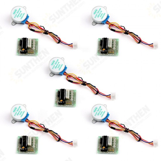 5 Set Arduio DIY Kit ULN2003 Driver Module Board+28BYJ-48 5V 12V Reduction Step Motor Gear Stepper Motor 4 Phase Step Motor