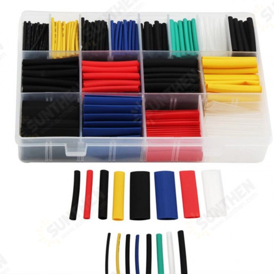 580PCS Heat Shrink Tube Thermoresistant Heat-shrink Tubing Wrapping Kit Electrical Connection Wire Cable Insulation Sleeving