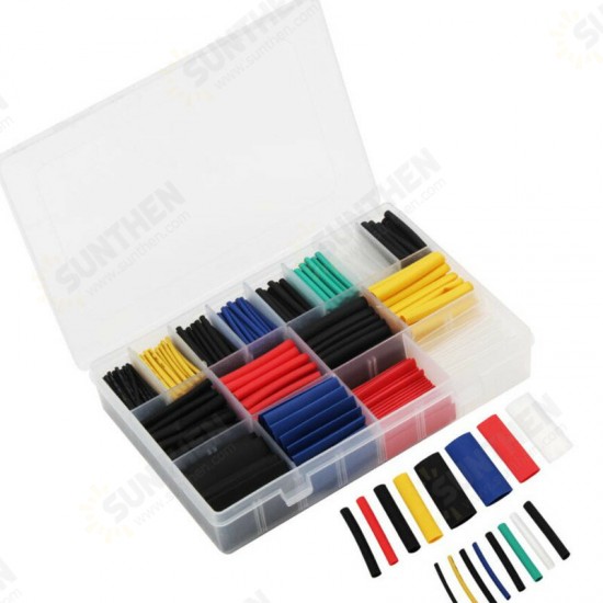 580PCS Heat Shrink Tube Thermoresistant Heat-shrink Tubing Wrapping Kit Electrical Connection Wire Cable Insulation Sleeving