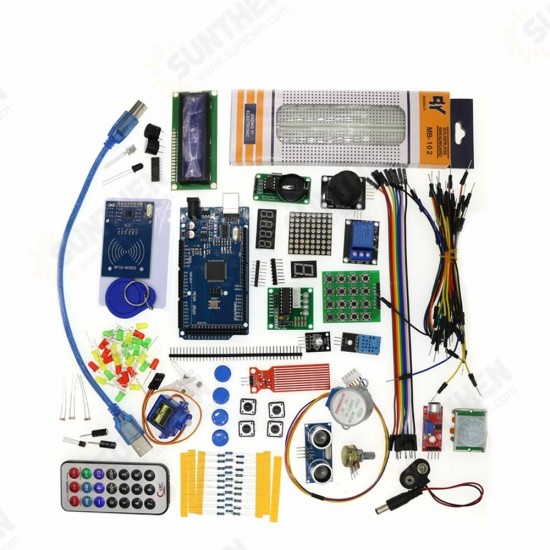 Mega2560 R3 Starter Kit Motor Servo RFID Ultrasonic Ranging Relay LCD for Arduino