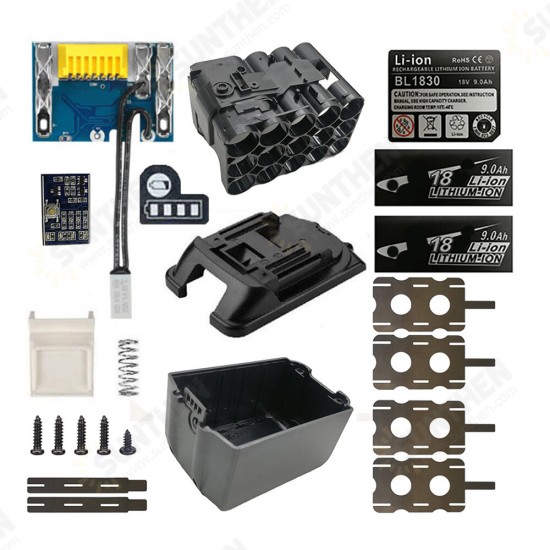 BL1890 Battery Case PCB Charging Protection Board Shell Box For 18V BL1860 9.0Ah 6.0Ah LED Li-ion Battery Indicator