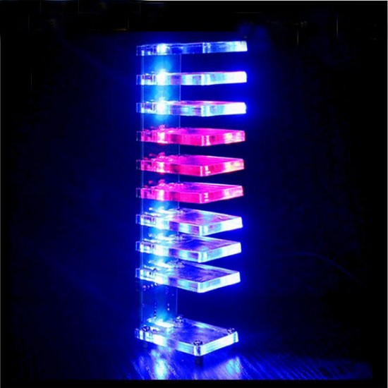 DIY Dream Crystal Electronic Column Light Cube LED Music Voice Spectrum Kit